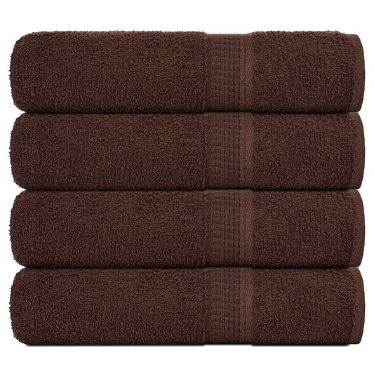 vidaXL Bath Towels "FROGN" 4 pcs Brown 360 gsm, stacked neatly
