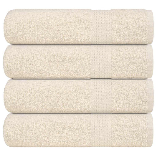 vidaXL Bath Towels FROGN 4 pcs Cream 360 gsm stacked neatly on top of each other