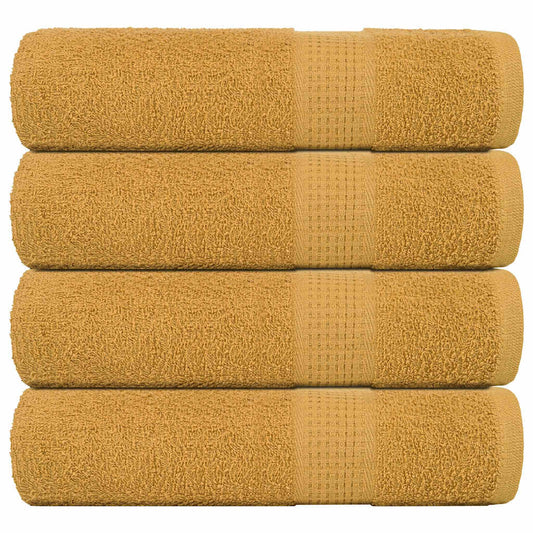 vidaXL Bath Towels "FROGN" 4 pcs Gold 360 gsm stacked neatly