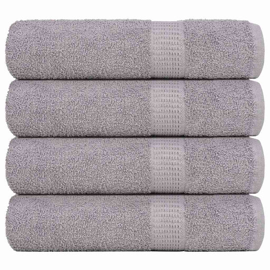 vidaXL Bath Towels FROGN 4 pcs Grey 360 gsm stacked neatly on top of each other