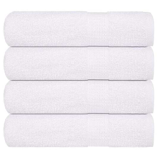 vidaXL Bath Towels "FROGN" 4 pcs White 360 gsm stacked on top of each other