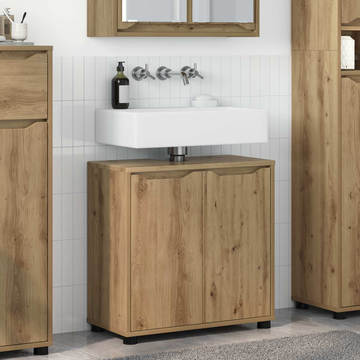 Bathroom Basin Cabinet 60 x 30 x 60 cm Artisan oak