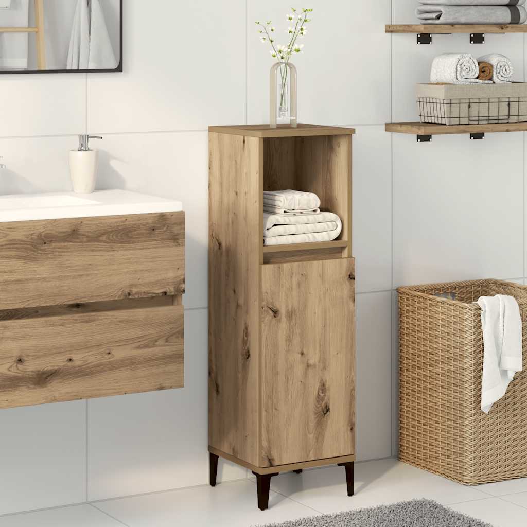 Bathroom Cabinet 30x30x100 cm Engineered Wood Artisan oak
