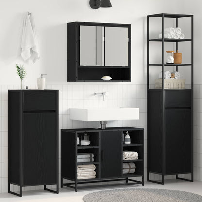 Bathroom Cabinet Engineered Wood Black oak