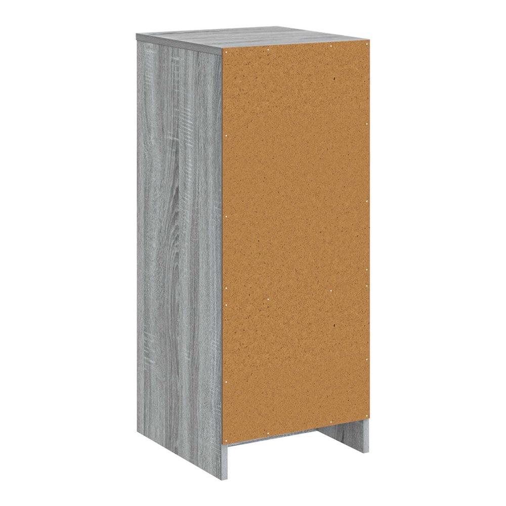 Back view of the grey Sonoma engineered wood bathroom cabinet