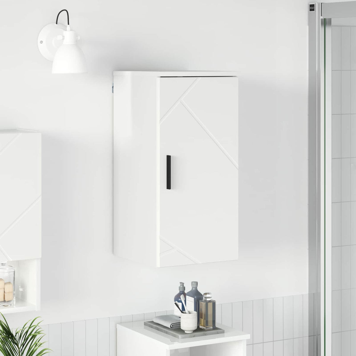 vidaXL Bathroom Cabinet High Gloss White a wall mounted bathroom vanity unit