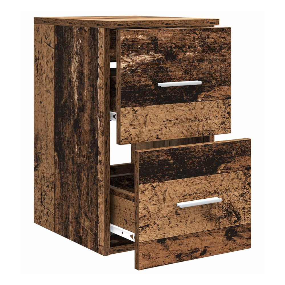 The bathroom vanity unit with both drawers pulled out