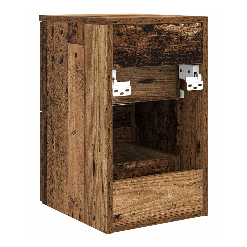 Inside of the bathroom vanity unit showing the drawer runners