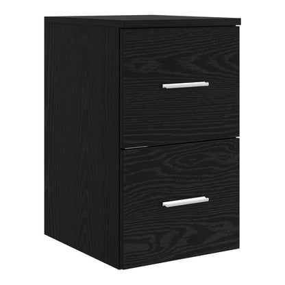 Black oak effect bathroom cabinet with two drawers