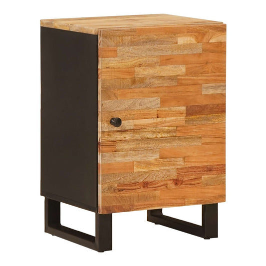 vidaXL Bathroom Cabinet Natural Solid Mango Wood, a compact cabinet with a wooden front and black sides