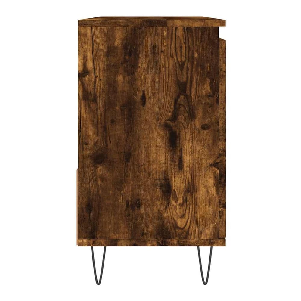 The bathroom cabinet from the side showing its construction