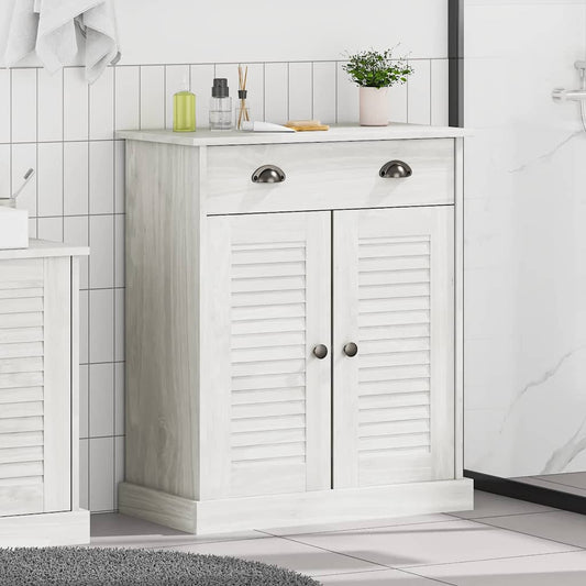 vidaXL Bathroom Cabinet VIGO White and Antique White with two doors and a drawer