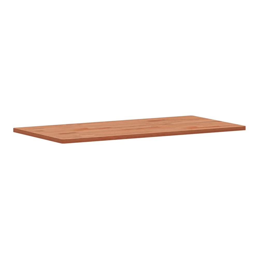 The solid wood beech countertop shown from a side angle