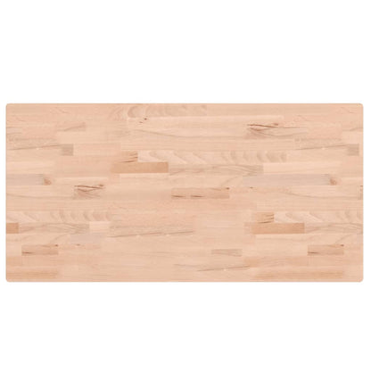 The solid wood beech countertop showing its plank construction