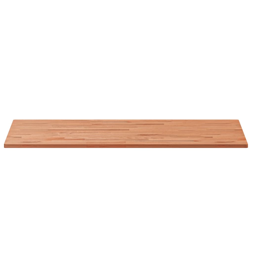A long shot of the solid wood beech countertop from a low angle