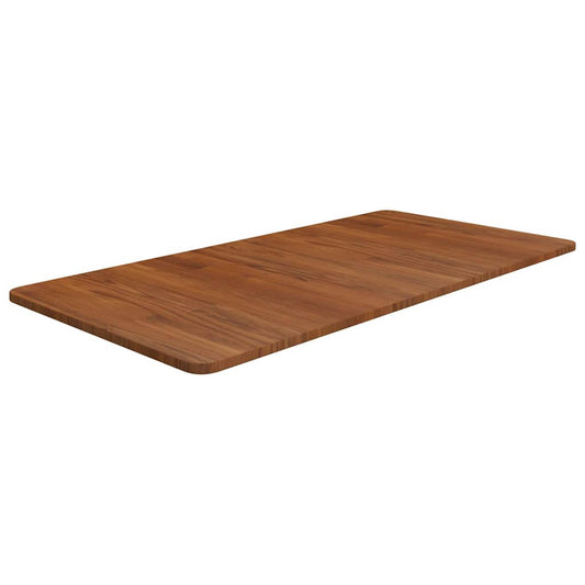vidaXL Bathroom Countertop Dark Brown Treated Solid Wood shown from an elevated perspective