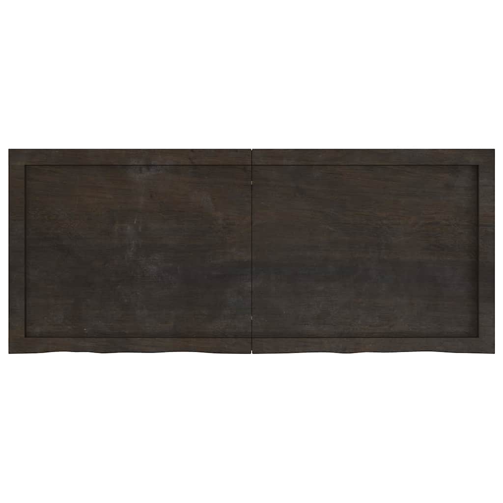 the dark brown bathroom worktop seen from a flat overhead perspective