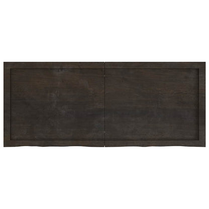 the dark brown bathroom worktop seen from a flat overhead perspective