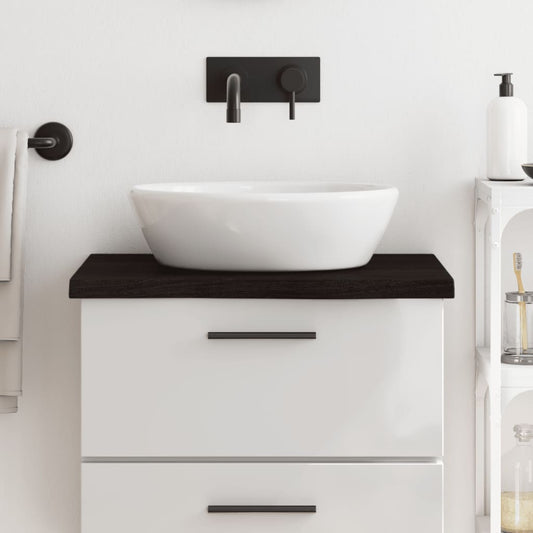 vidaXL Bathroom Countertop Dark Brown Treated Solid Wood as a bathroom vanity top