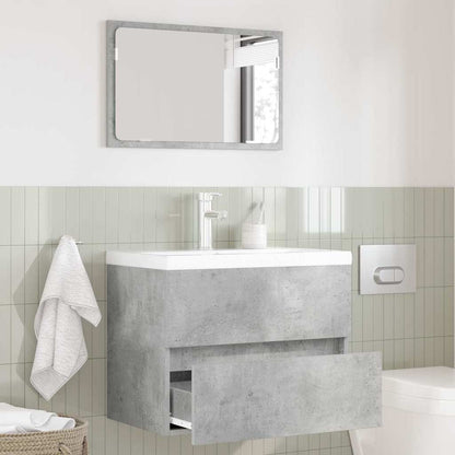 vidaXL Bathroom Furniture Set Concrete Grey vanity unit with a drawer and a mirror above