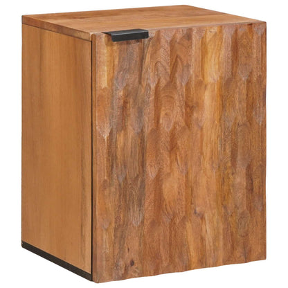 Bathroom Hanging Cabinet White 38 x 33 x 48 cm Solid Mango Wood Acacia brown finish