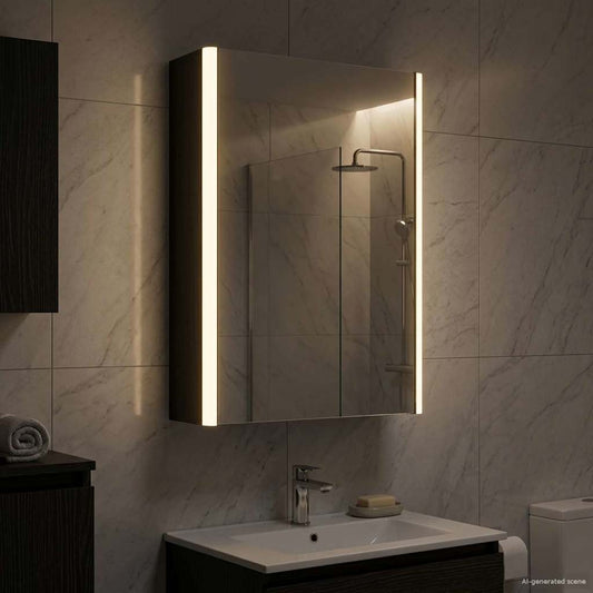 Bathroom Mirror Cabinet Depth 11.5 cm Black oak