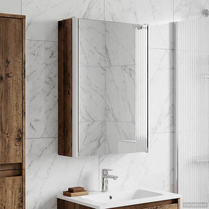 vidaXL Bathroom Mirror Cabinet Old Wood with a mirrored door and wooden sides
