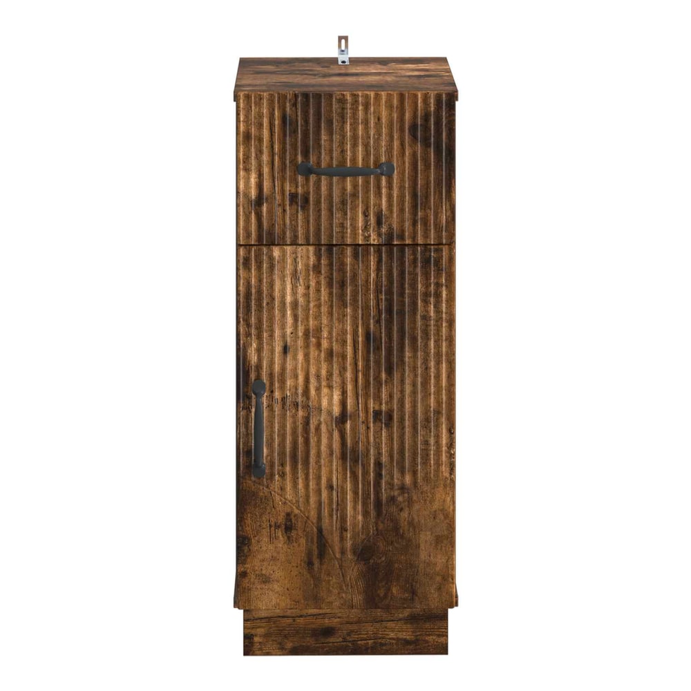 the bathroom vanity unit a tall narrow cabinet with a drawer and a door