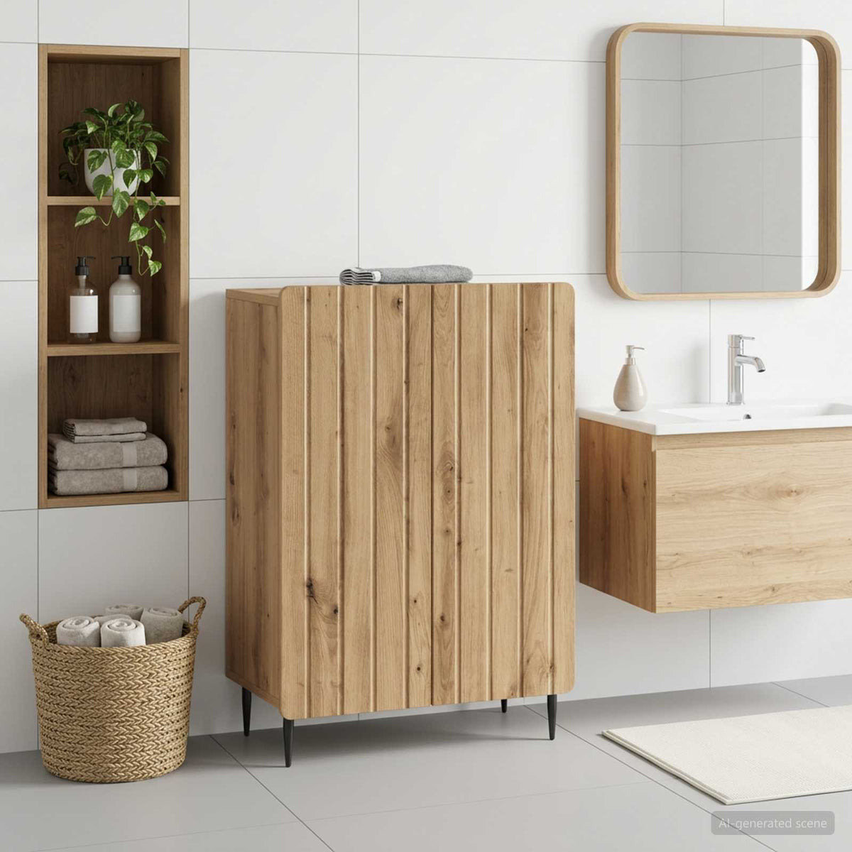 Bathroom Storage Cainet ZWOLLE 59.5 x 31 x 79.5 cm Artisan oak