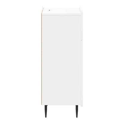 Side view of the white bathroom vanity unit