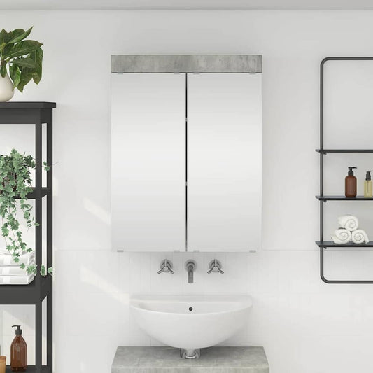 Bathroom TULUM 60 x 16.5 x 78 cm Mirror cabinet Concrete grey