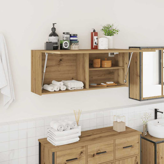 Bathroom Wall Cabinet 100x25x40 cm Engineered Wood Height 40 cm Width 100 cm Artisan oak