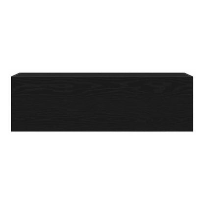 A top down view of the closed black wall cabinet