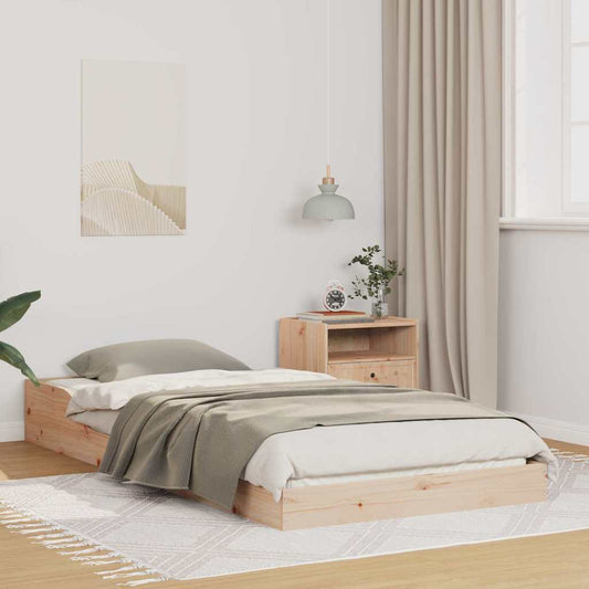 Bed Frame Natural Solid Pine Wood