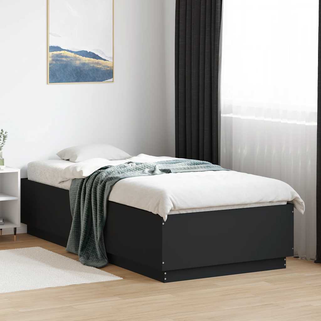 Bed Frame without Mattress 100x200 cm Length 200 cm Width 100 cm Black