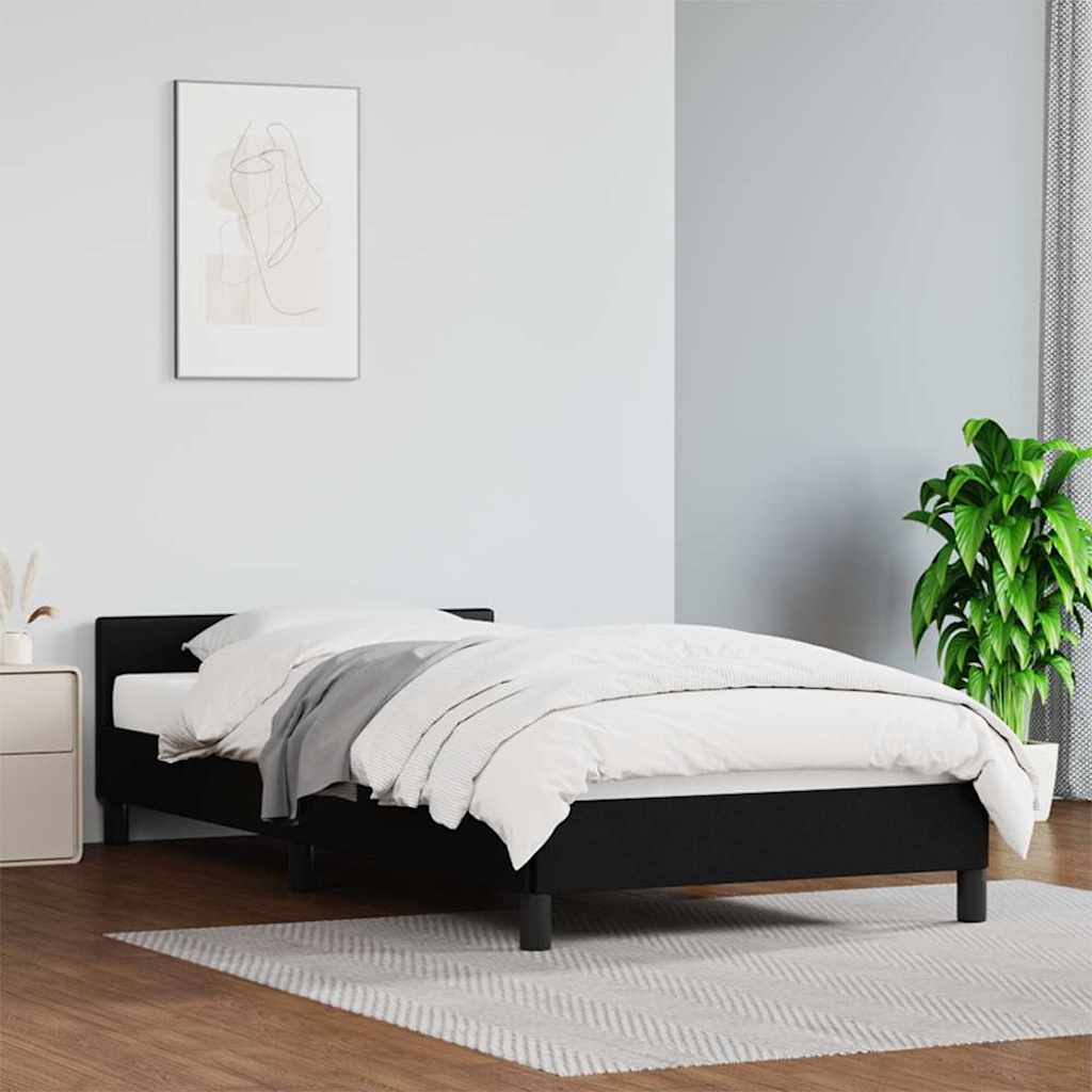 Bed Frame without Mattress 90x190cm Single Faux Leather Black