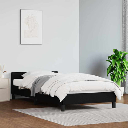 Bed Frame without Mattress 90x190cm Single Faux Leather Black