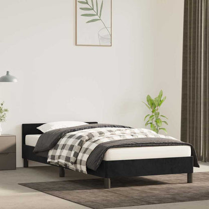Bed Frame without Mattress 90x190cm Single Velvet Black