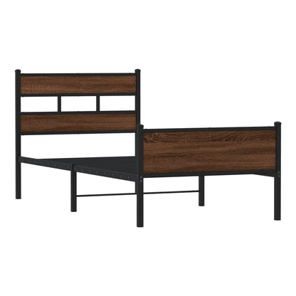 Bed Frame without Mattress Brown Oak Engineered Wood