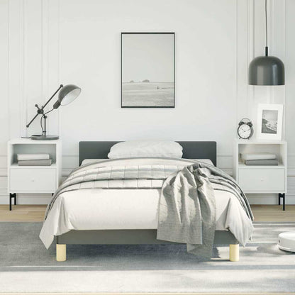 Bed Frame without Mattress Dark Grey Twin Fabric