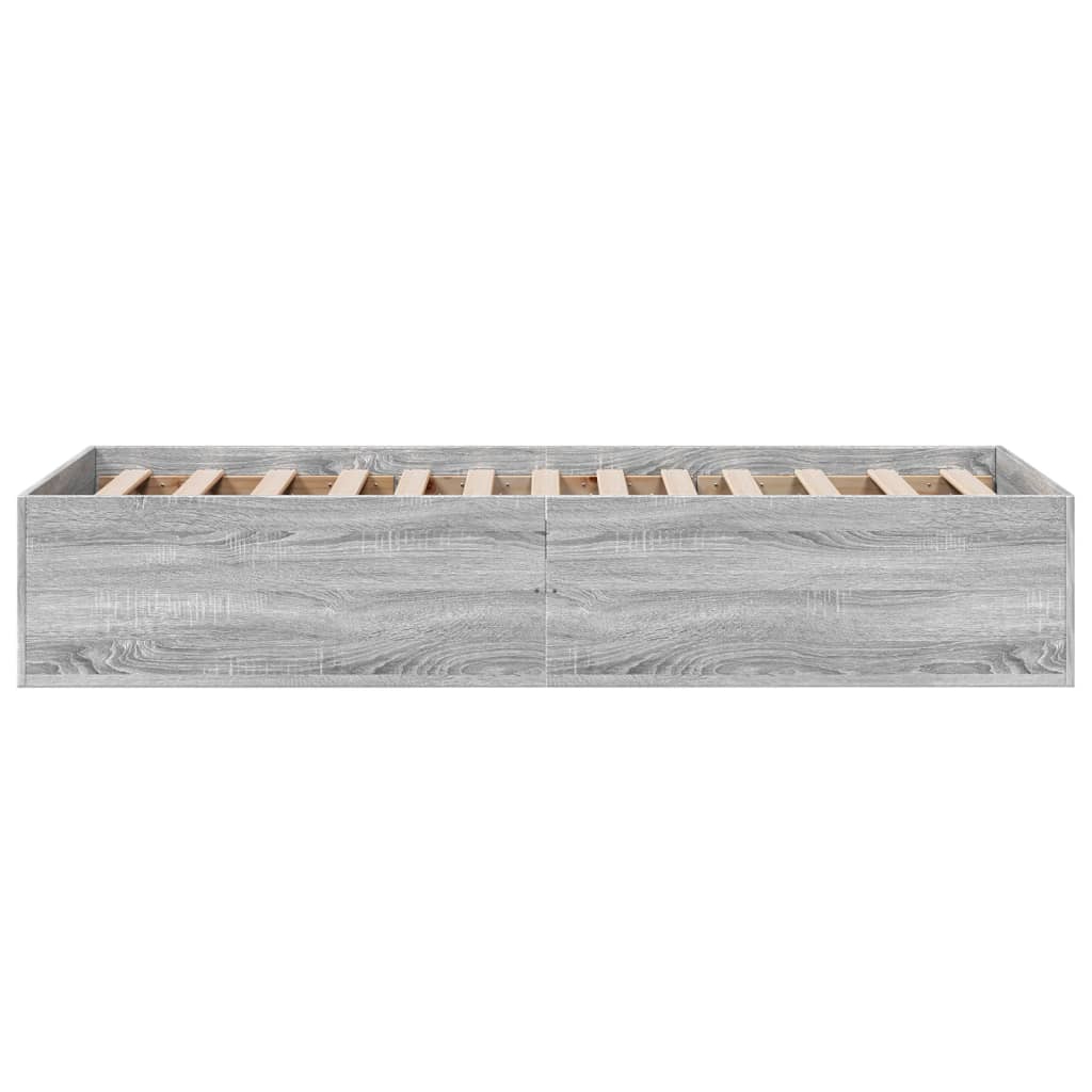 Grey Sonoma single bed frame showing the full length