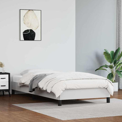 vidaXL Bed Frame without Mattress White Single Faux Leather in a bedroom setting