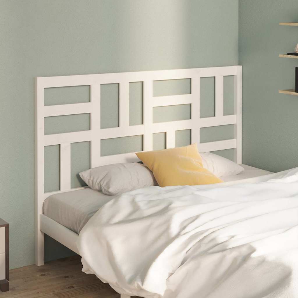 Bed Headboard 81x4x104 cm Solid Wood Pine White 166 x 104 cm