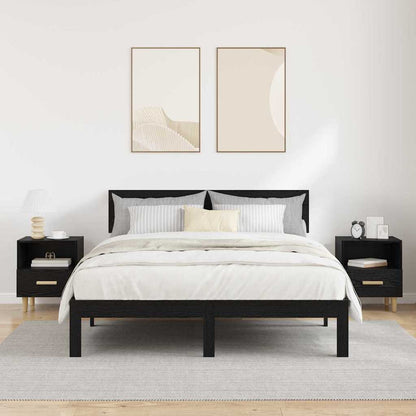 The bedside tables positioned on either side of a double bed in a modern bedroom