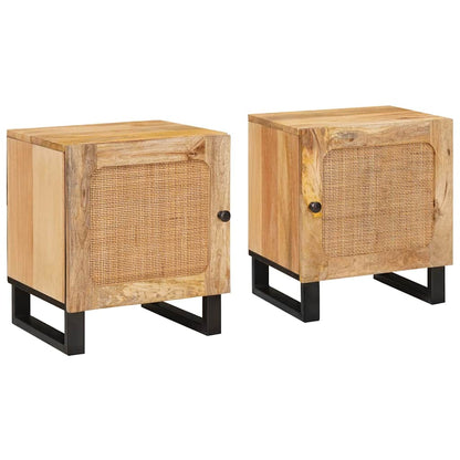 vidaXL Bedside Cabinet 2 pcs Natural 40 x 33 x 46 cm 1