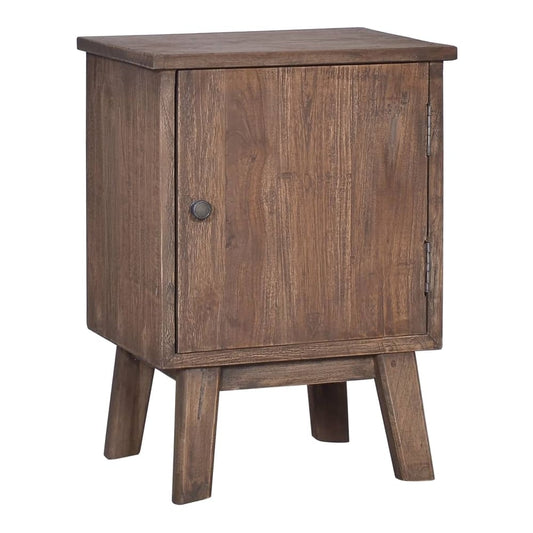 vidaXL Bedside Cabinet Solid Teak Wood, a small wooden cabinet with one door and four legs