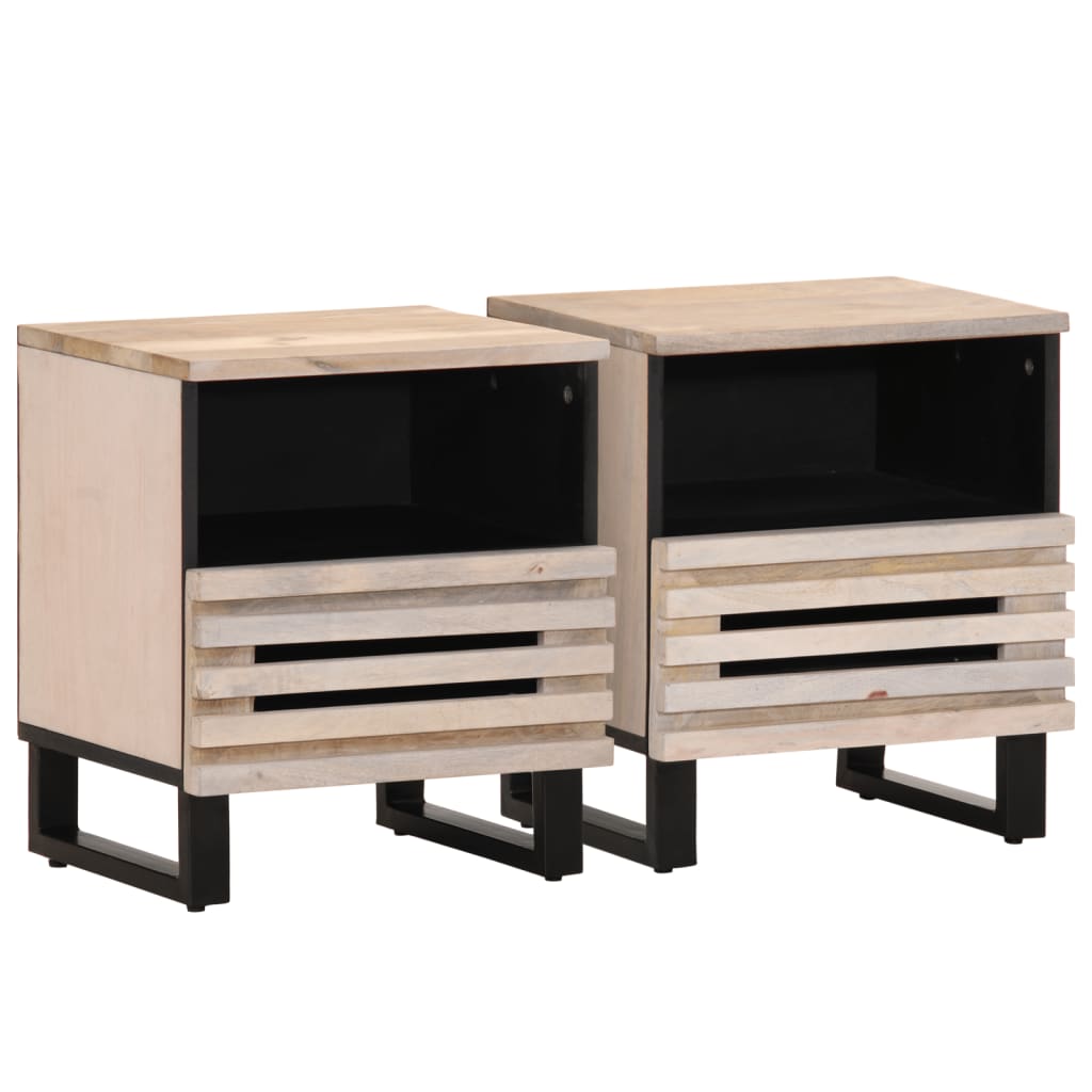 Bedside Cabinet 40x34x46 cm Solid Wood Mango Solid bleached wood