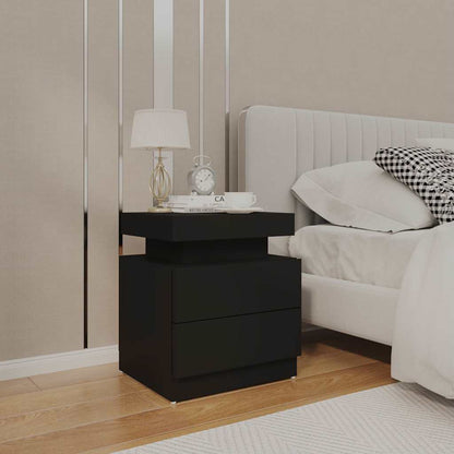 Bedside Cabinet 45x35x52 cm Engineered Wood Black