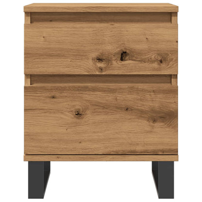 The bedside table showing the two drawers from a straight angle