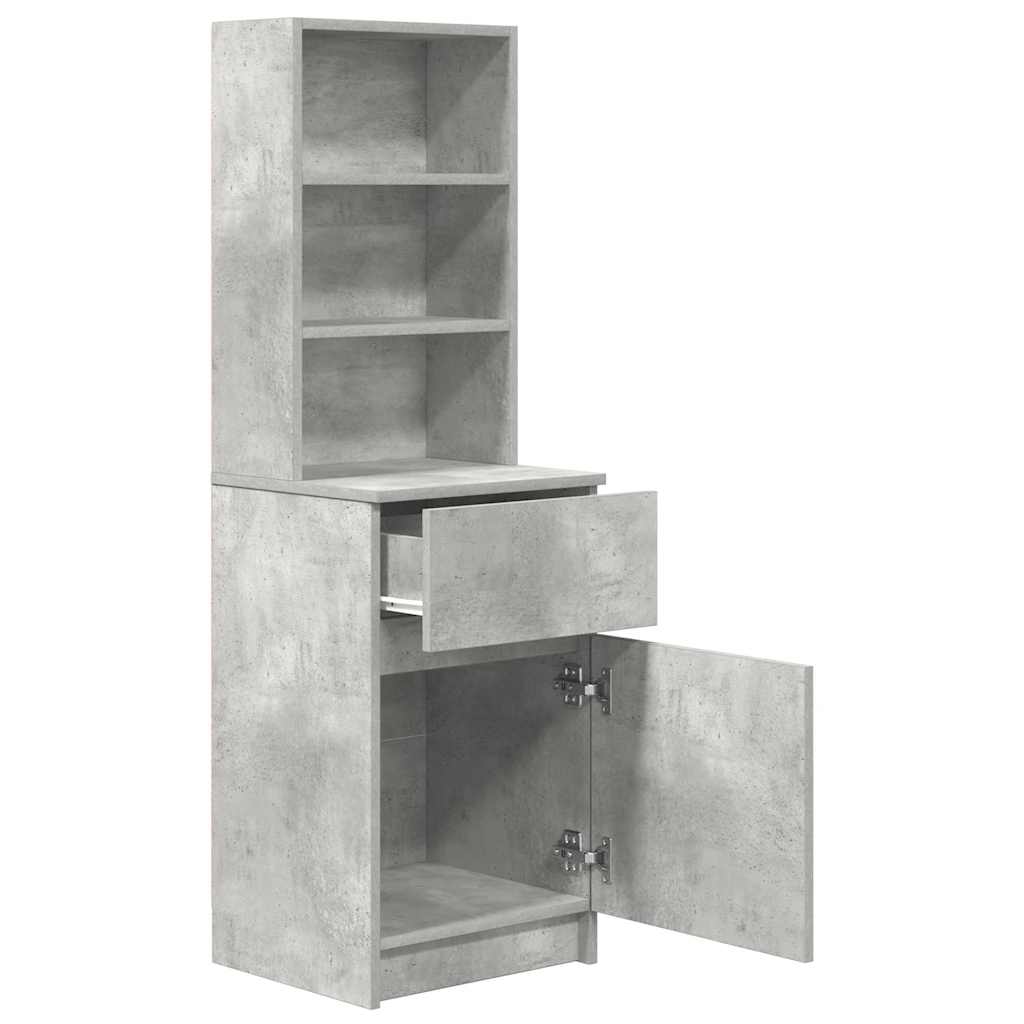 The bedside cabinet with the drawer and door open